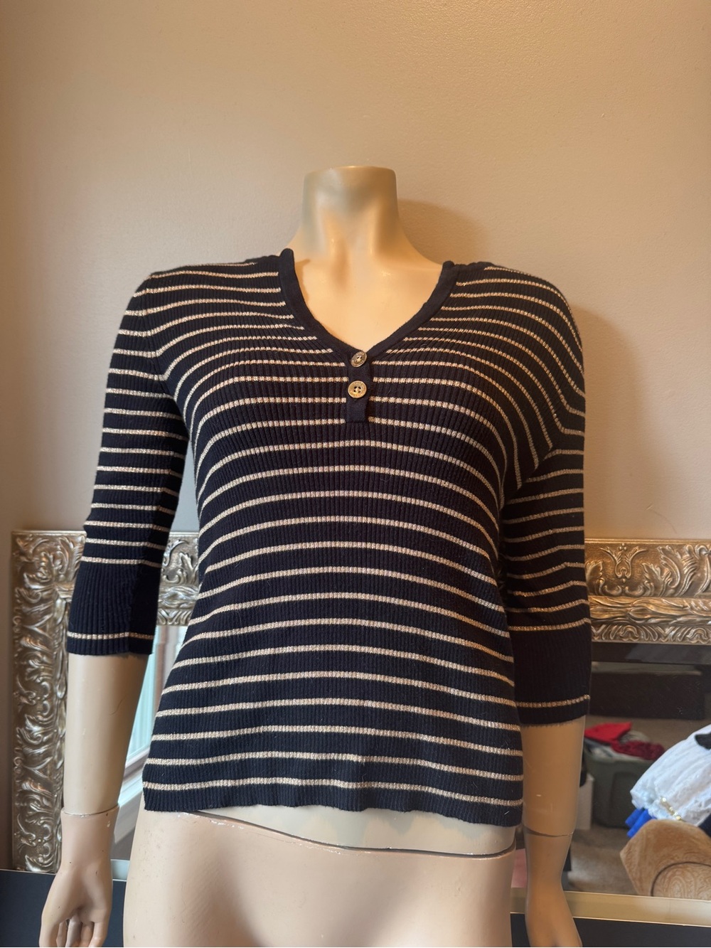 Striped Black and gold Sweater - Women's